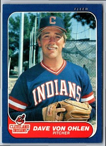 1986 Fleer Dave Von Ohlen #597 Cleveland Indians