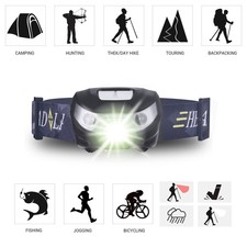 Waterproof USB Rechargeable Sensor Head Torch Light LED Headlamp Headlight UK az