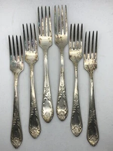 Vintage SILVER PLATED SET 6 table Forks Melchior cupronickel SOVIET USSR  - Picture 1 of 7
