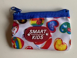 KIDS COIN PURSE with split ring Memphis era Vintage 80s collectible Hearts NOS - Picture 1 of 2