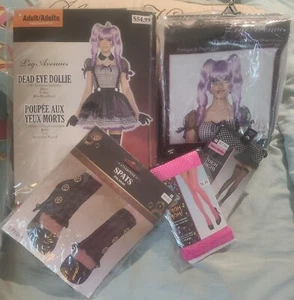 Dead Eye Dollie Erwachsene Halloween Kostüm groß 10/12 Paket 10 Stck. + Perücke 125 $ - Bild 1 von 8