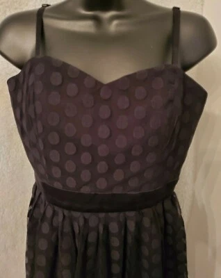 Vestido sin solero para mujer White House Black Market talla 4 negro lunares seda Foto 1 de 4