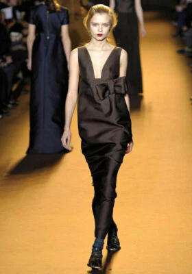 Vestido ROCHAS Marrón Corte Bajo Lazo 40 4 Foto 1 de 4