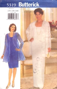 Butterick 5319 Women's/Petite-Very Loose-Fitting Jacket~Sleeveless Dress  22-26W - Picture 1 of 4