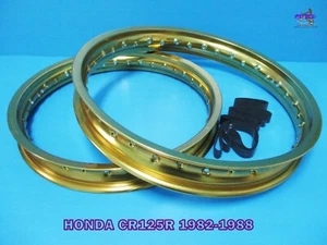 HONDA CR125R 1982-1988  FRONT & REAR GOLD ALU WHEEL RIM SET  (ma6745) - Picture 1 of 5