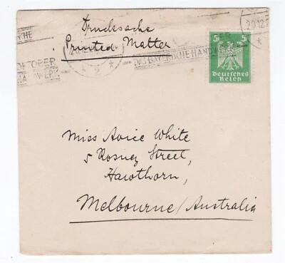 GERMANY 1926 PRINTED MATTER COVER TO AUSTRALIA  - Image 1 of 2