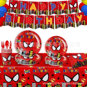 Manteles decorativos vajilla fiesta cumpleaños infantil dibujos animados Spider-Man - Imagen 1 de 21