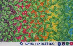 David Textiles Rainbow Sparkling Shamrock Clover Fabric BTY - Picture 1 of 8