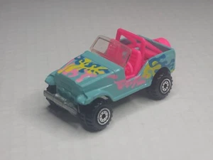 Vintage Hot Wheels 1990 Trailbuster Jeep Pink/Blue Diecast #110 Mattel Car - Picture 1 of 6