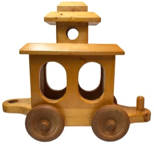 GROSSER HANDGEFERTIGTER EICHENHOLZEISENBAHNWAGEN, L 12" X H 11" X B 4", Breite 1,10 Lbs. - Bild 1 von 5