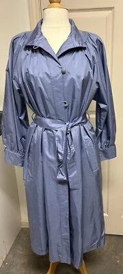 J. Gallery Stylish Trench Coat Women's Powdered Blue Belted Lined Size 10/11 - Image 1 of 3
