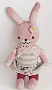 Cuddle + Kind Chloe Bunny Rabbit Pink Knit Handmade Cute Plush Toy (T133) - Picture 1 of 8