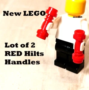 New LEGO Sword Handles Light Saber RED Lot of 2 Hilt Pommel Star Wars Guards - Picture 1 of 1