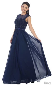 NEW BRIDESMAIDS EVENING FORMAL PROM FLOWY DRESS MODERN MOTHER of THE BRIDE GOWNS - Picture 1 of 3