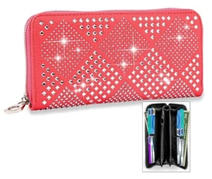 Nueva Cartera, Diamond Bling Moda, Acordeón, Cremallera, CORAL, Envío Gratis - Imagen 1 de 1