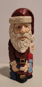 Volkskunst primitive Weihnachtsmann Totem Figur geschnitzt Harz, Ecken, Weihnachten Vintage - Bild 1 von 6