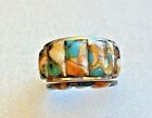 Natural Spiny Turquoise Dome Ring size 10.5 Sterling Silver 1.35 ctw