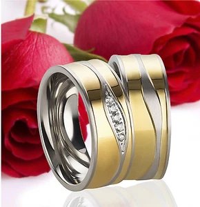 2 Eheringe Trauringe Verlobungsringe Gold Plattiert Gravur GRATIS TE3216 - Bild 1 von 1