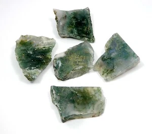 Natural Semi-Precious Moss Agate Slabs Loose Gemstone 5 Pcs Slab 366.20 Ct E473 - Picture 1 of 4