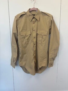 Camicia da caccia vintage anni 90 Eddie Bauer militare cespuglio marrone kaki con bottoni media - Foto 1 di 6