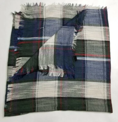 Steve Madden Mujer Gran Tamaño Azul Marino/Verde Cuadros Cuadros Bufanda de Viaje y Bufanda Envolvente Foto 1 de 4