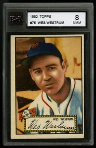 1952 TOPPS BASEBALL ~ #75 ~ WES WESTRUM ~ NEW YORK GIANTS ~ KSA 8 - Picture 1 of 2