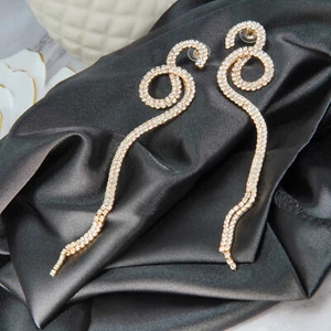 Preciosos pendientes de taladro colgantes Love Infinity premium joyería fina poste trasero - Imagen 1 de 4