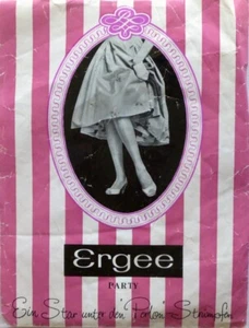Bas ERGEE Party couture T 3 (9 1/2-10) gris Perlon Strümpfe mit Ziernaht Gr. III - Bild 1 von 2