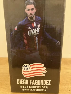 Diego Fagundez New England Revolution #14 Midfielder NEW Bobblehead MLS 7 1/2 In - Image 1 of 4