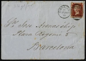 1878 GB USED OUTLAND Gibraltar 'A26' Duplex 1d Red Pl 204 PI SG43 Z19 Barcelona - Bild 1 von 2