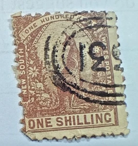 🔹AUSTRALIA - 100th ANNIV. of N.S.W. - 1888/9 QUEEN VIC. SHILLING - BROWN - USED - Picture 1 of 1