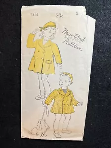 Abrigo y sombrero para niños New York patrón de costura 1326 talla 2 FF sin imprimir - Imagen 1 de 3