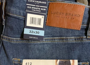 Lucky Brand Men’s 412 Athletic Slim 2 Way Stretch Jeans Blue 32W x 30L - Picture 1 of 2