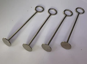 Vintage 4 X 13cm Silver Plated Cocktail Sugar Crusher - Cutlery - Picture 1 of 4