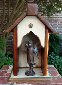 Handmade Recycled Antique Heartwood Pine Collectible "Angel Creche" - Picture 1 of 5