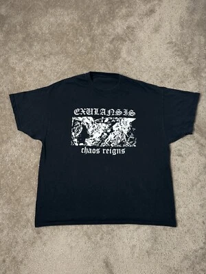 Camiseta masculina vintage Exulansis 'chaos reina' estilo americano Y2K GG - Imagem 1 de 4