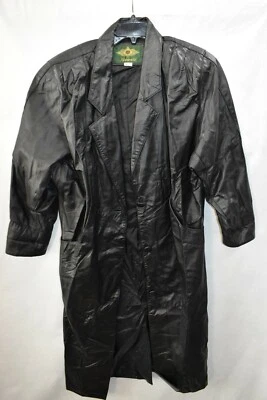 Avanti Coat Trench Black Leather Size XS Women's Vintage  - Image 1 of 4