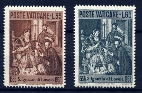 VATICAN CITY . 1956 St. Ignatius of Loyola (212-213) . Mint Never Hinged Cover
