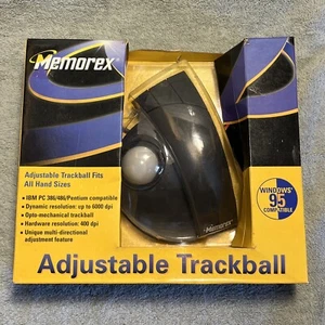 MEMOREX ADJUSTABLE TRACKBALL STATIONARY MOUSE Windows’ 95 Compatible Open Box - Picture 1 of 12