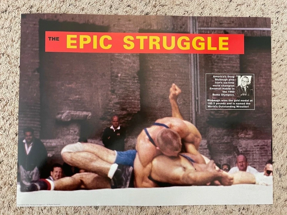 The Epic Struggle Olympic wrestling poster 24x18 inch motivational inspirational - Image 1 of 1