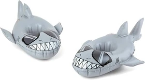 BigMouth Inc. Portabevande Galleggiante Gonfiabile Super Chill Shark, Confezione da 2 - Foto 1 di 3