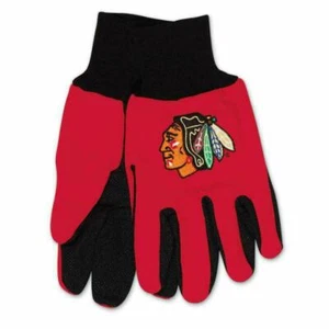 Chicago Blackhawks 2 Tone Non-Slip Palm Utility Gloves - Picture 1 of 1