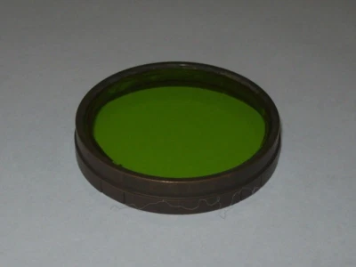 VINTAGE 42MM GREEN PUSH ON BRASS FILTER FOR 40.5MM FILTER RIM   -FREE SHIPPING - Image 1 of 3