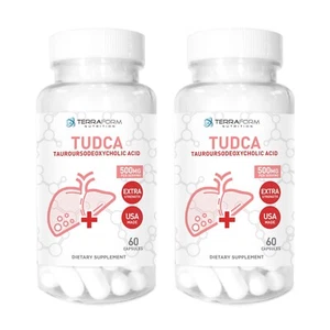 (2 PACK) Pure TUDCA Supplement (Tauroursodeoxycholic Acid) - 500mg Per Serving - Picture 1 of 4