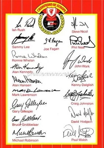 LIVERPOOL FC 1984 KENNY DALGLISH JOE FAGAN IAN RUSH HANSEN SIGNIERTER NACHDRUCK x 17 - Bild 1 von 1