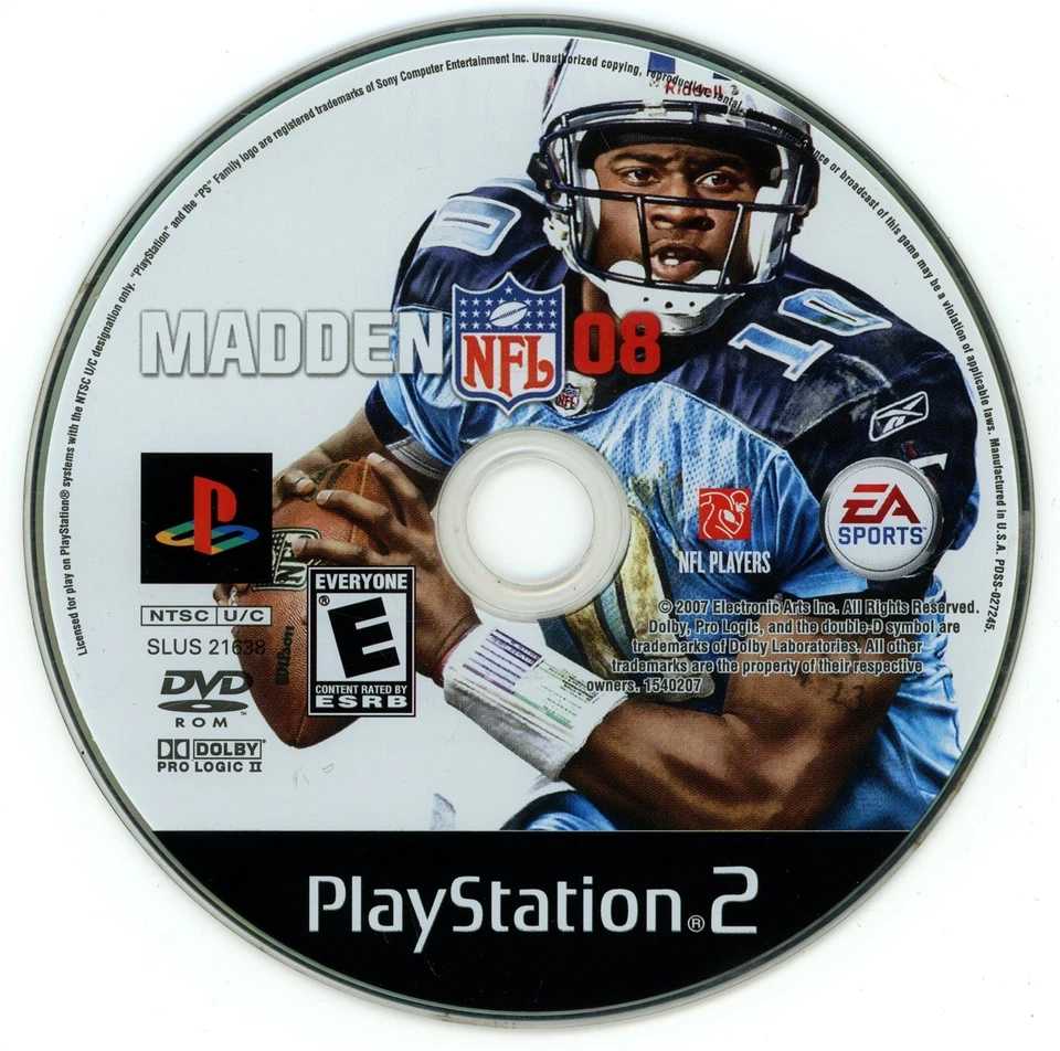 Madden NFL 08(PS2 PlayStation 2,2007)已测试重新出现 — 第 1/1 张图片