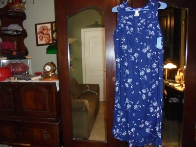 ~ADONNA~ Camisón estampado azul marino 100 % algodón, talla XS., ¡NUEVO! Foto 1 de 3