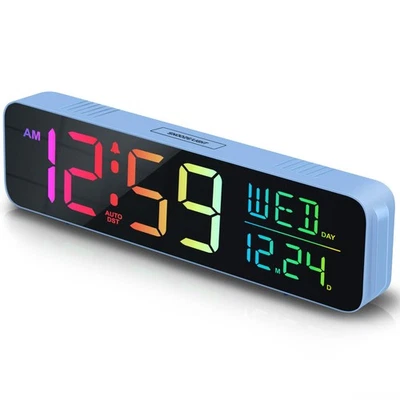Loud Digital Alarm Clock Large Display for Bedrooms with Date, Day of Week, T... - Image 1 of 4