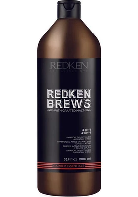 Champú, acondicionador y jabón corporal 3 en 1 Redken Brews para hombres 33,8 oz/ 1000 ml Foto 1 de 3