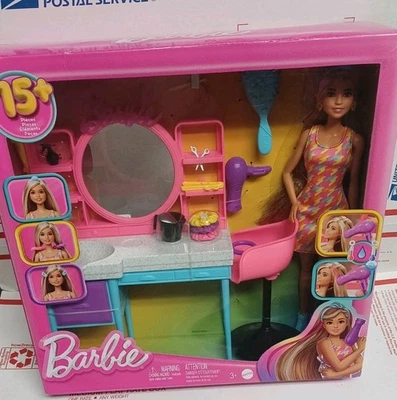 Juego de Peluquería Barbie con Muñeca Barbie en Paquete Nuevo Precintado Foto 1 de 4